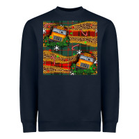 Navy christmas school bus seamless pattern Heavyweight Sweatshirt - BundleAndBundleShop