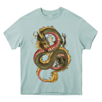 Arona green and yellow dragon Heavy Core Tee - RanaPortraitStore