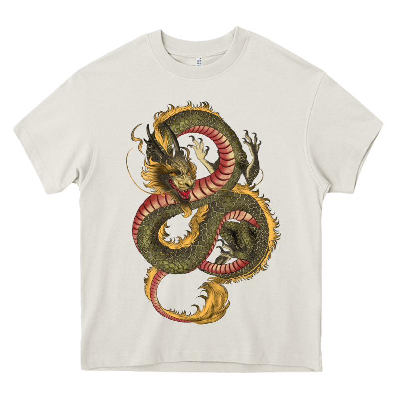 Green And Yellow Dragon Heavy Core Tee by RanaPortraitStore | Teevron