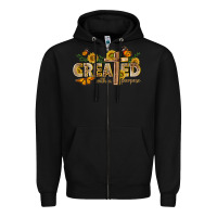 Black created with a purpose with sunflower and butterfl Zipper Hoodie - NancyCooperArtShop