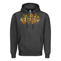 Charcoal Heather created with a purpose with sunflower and butterfl Zipper Hoodie - NancyCooperArtShop