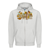 Dove Grey created with a purpose with sunflower and butterfl Zipper Hoodie - NancyCooperArtShop