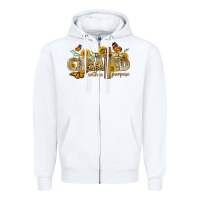 White created with a purpose with sunflower and butterfl Zipper Hoodie - NancyCooperArtShop