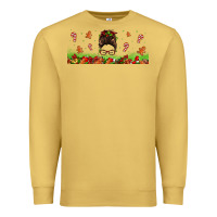 Antique Gold christmas mama messy bun Premium Sweatshirt - Jasminsmagicworld