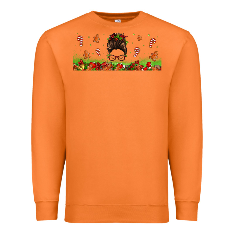 Christmas Mama Messy Bun Premium Sweatshirt by Jasminsmagicworld | Teevron