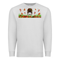 Dove Grey christmas mama messy bun Premium Sweatshirt - Jasminsmagicworld