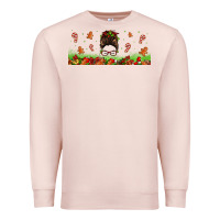 Pale Pink christmas mama messy bun Premium Sweatshirt - Jasminsmagicworld