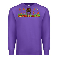 Purple christmas mama messy bun Premium Sweatshirt - Jasminsmagicworld
