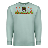 Seafoam christmas mama messy bun Premium Sweatshirt - Jasminsmagicworld