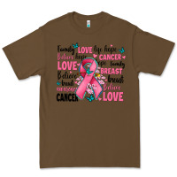 Cacao breast cancer ribbons with cancer words Premium Tee - AdoDesignShop