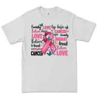 Dove Grey breast cancer ribbons with cancer words Premium Tee - AdoDesignShop