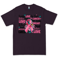 Breast Cancer Ribbons With Cancer Words Premium Tee | Teevron