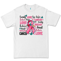 White breast cancer ribbons with cancer words Premium Tee - AdoDesignShop