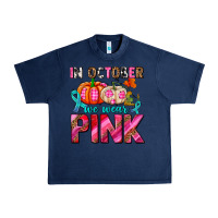 Navy in october we wear pink with pumpkins Urban Heavy Tee - AdoDesignShop