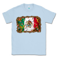 Dusty Blue Christmas lights Mexican flag Classic Tee - Jasminsmagicworld