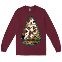 Burgundy cowhide leopard arrowhead Long Sleeve Tee - Jasminsmagicworld