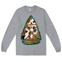 Heather Grey cowhide leopard arrowhead Long Sleeve Tee - Jasminsmagicworld