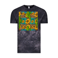 Cloud Black sunflower and cactus seamless pattern Vintage Tee - BundleAndBundleShop