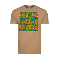 Vintage Coffee sunflower and cactus seamless pattern Vintage Tee - BundleAndBundleShop