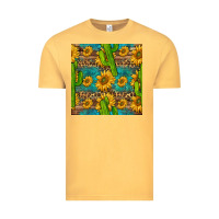 Vintage Mustard sunflower and cactus seamless pattern Vintage Tee - BundleAndBundleShop