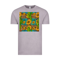 Vintage Zinc sunflower and cactus seamless pattern Vintage Tee - BundleAndBundleShop