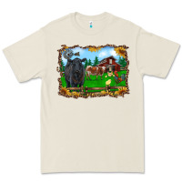 Bone western barnyard black angus cattle longhorn rooster and chicks Premium Tee - RanaPortraitStore
