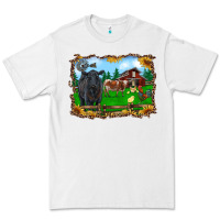 White western barnyard black angus cattle longhorn rooster and chicks Premium Tee - RanaPortraitStore