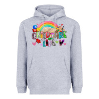 Heather Grey childcare life Heavyweight Hoodie - Artiststas