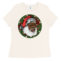 Bone African American Santa Christmas Ladies Tee - RanaPortraitStore