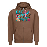 Chestnut eat sleep craft repeat Zipper Hoodie - NancyCooperArtShop