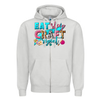 Dove Grey eat sleep craft repeat Zipper Hoodie - NancyCooperArtShop