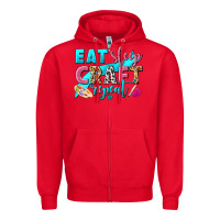 Red eat sleep craft repeat Zipper Hoodie - NancyCooperArtShop