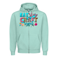 Seafoam eat sleep craft repeat Zipper Hoodie - NancyCooperArtShop