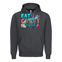 Smoke eat sleep craft repeat Zipper Hoodie - NancyCooperArtShop