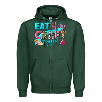 Sports Green eat sleep craft repeat Zipper Hoodie - NancyCooperArtShop