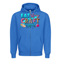 True Royal eat sleep craft repeat Zipper Hoodie - NancyCooperArtShop