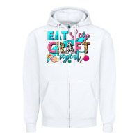 White eat sleep craft repeat Zipper Hoodie - NancyCooperArtShop