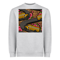 Heather Grey flower leopard school bus seamless pattern Heavyweight Sweatshirt - BundleAndBundleShop
