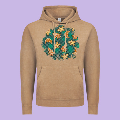 Christmas Gingerbread Cookies Patch Vintage Hoodie Designed By Bundleandbundleshop