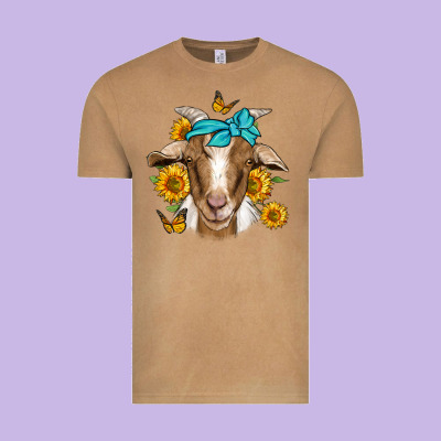 Sunflower Bandana Goat Vintage Tee Designed By Jasminsmagicworld