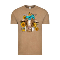 Vintage Coffee sunflower bandana goat Vintage Tee - Jasminsmagicworld