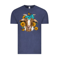 Vintage Denim sunflower bandana goat Vintage Tee - Jasminsmagicworld