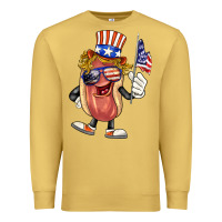Antique Gold 4th of july hot dog Premium Sweatshirt - BarkalooDesign