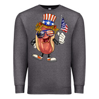 Charcoal Heather 4th of july hot dog Premium Sweatshirt - BarkalooDesign