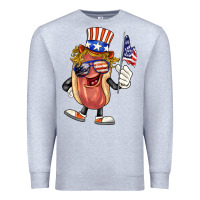 Heather Grey 4th of july hot dog Premium Sweatshirt - BarkalooDesign