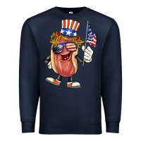 Navy 4th of july hot dog Premium Sweatshirt - BarkalooDesign