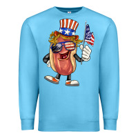 Ocean Blue 4th of july hot dog Premium Sweatshirt - BarkalooDesign