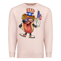 Pale Pink 4th of july hot dog Premium Sweatshirt - BarkalooDesign