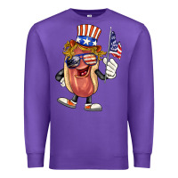 Purple 4th of july hot dog Premium Sweatshirt - BarkalooDesign