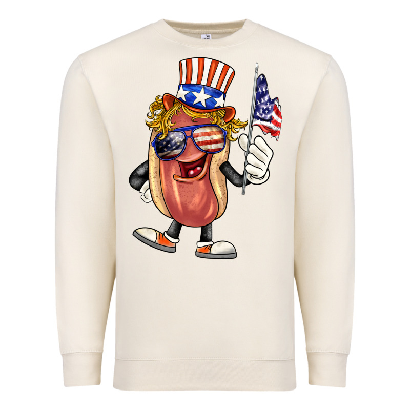 4th Of July Hot Dog Premium Sweatshirt by BarkalooDesign | Teevron